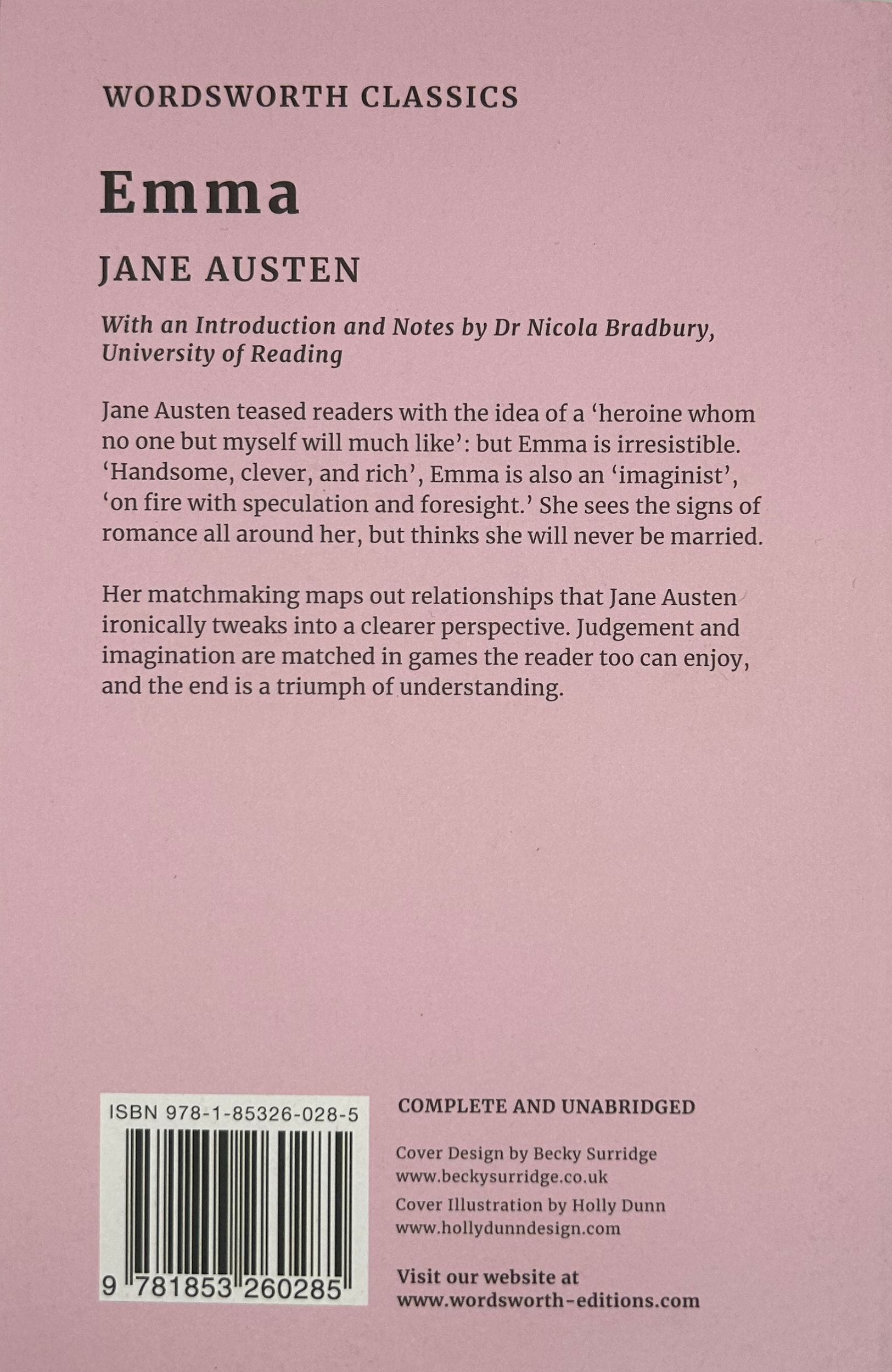 Emma Back Cover Jane Austen