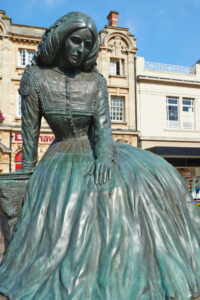 Statue Of Mary Anne Evans in Newdegate Square, Nuneaton, Warwickshire