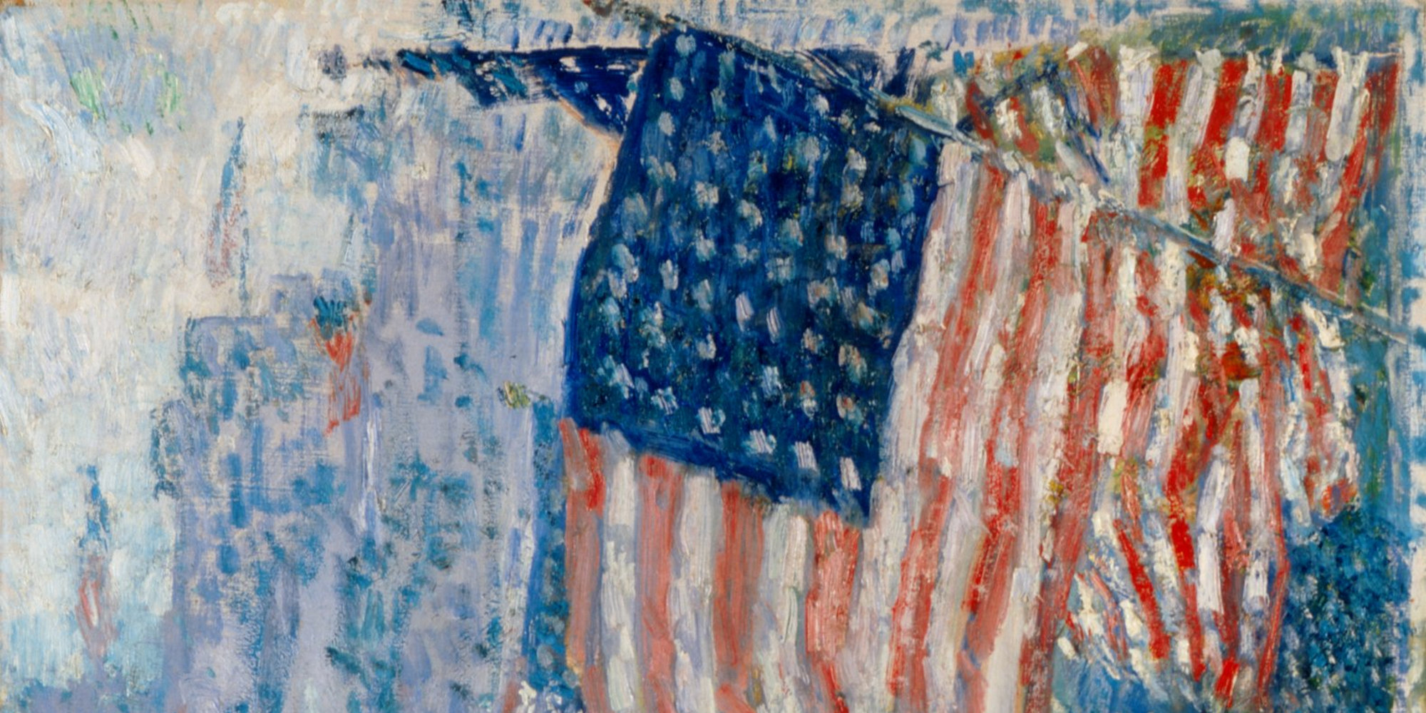 Painting of American flags