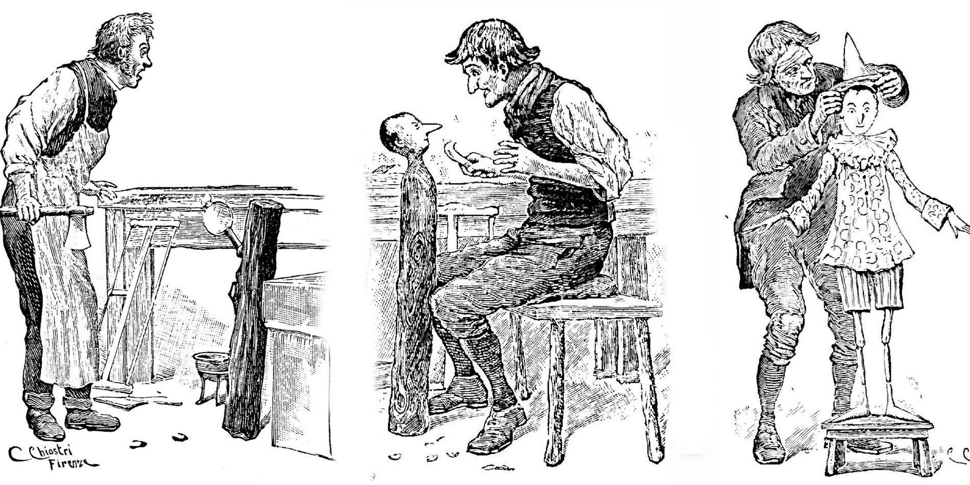 The Adventures of Pinocchio. Carlo Collodi (1883), by Opening lines from  children's books