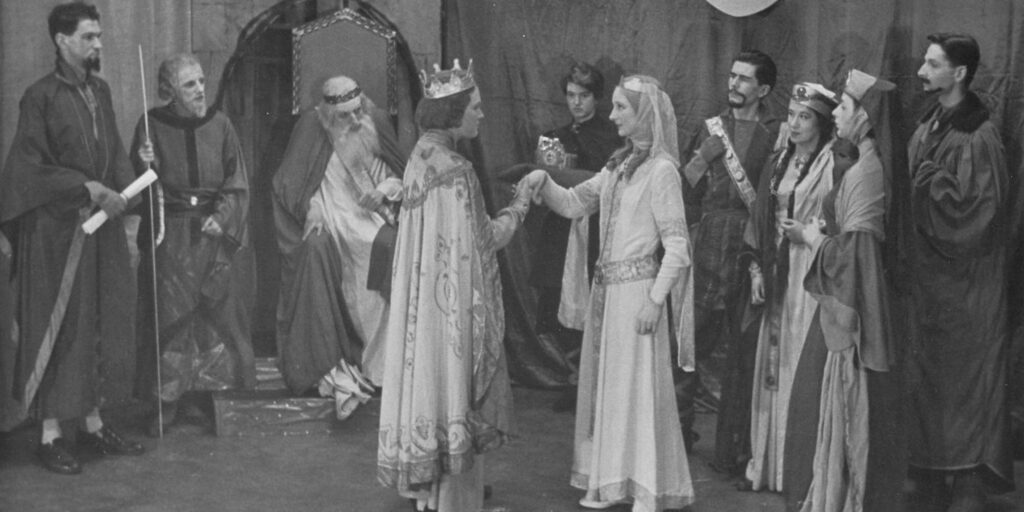 black and white still from King Lear