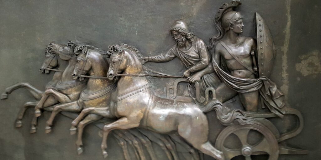 bronze relief of Achilles iliad