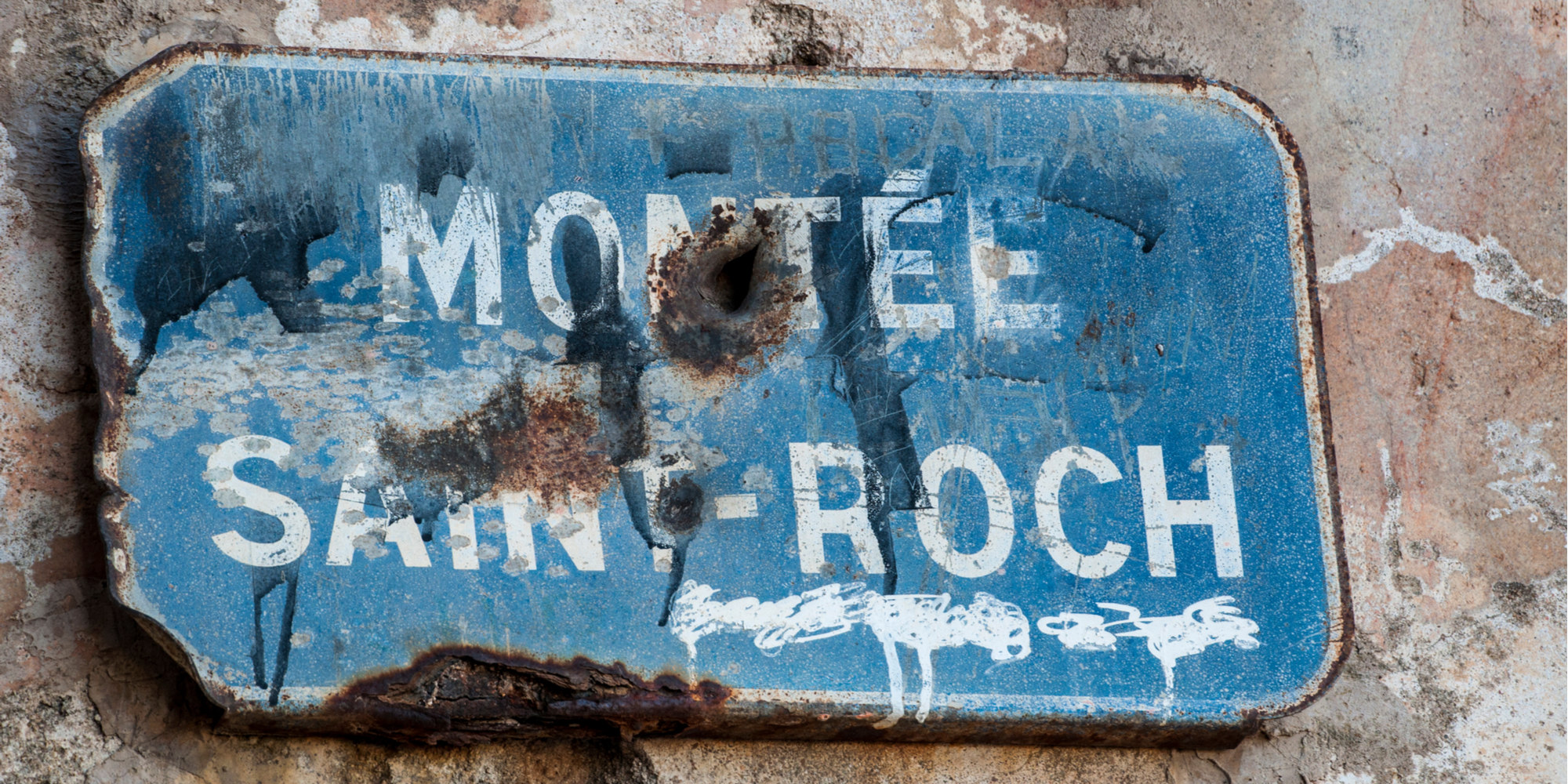 French street sign for Montee Saint-Roch