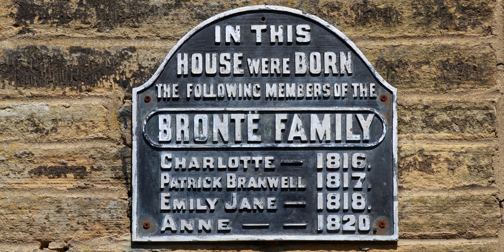 Bronte family birthplace plaque, Thornton, Bradford, West Yorkshire, England, UK.