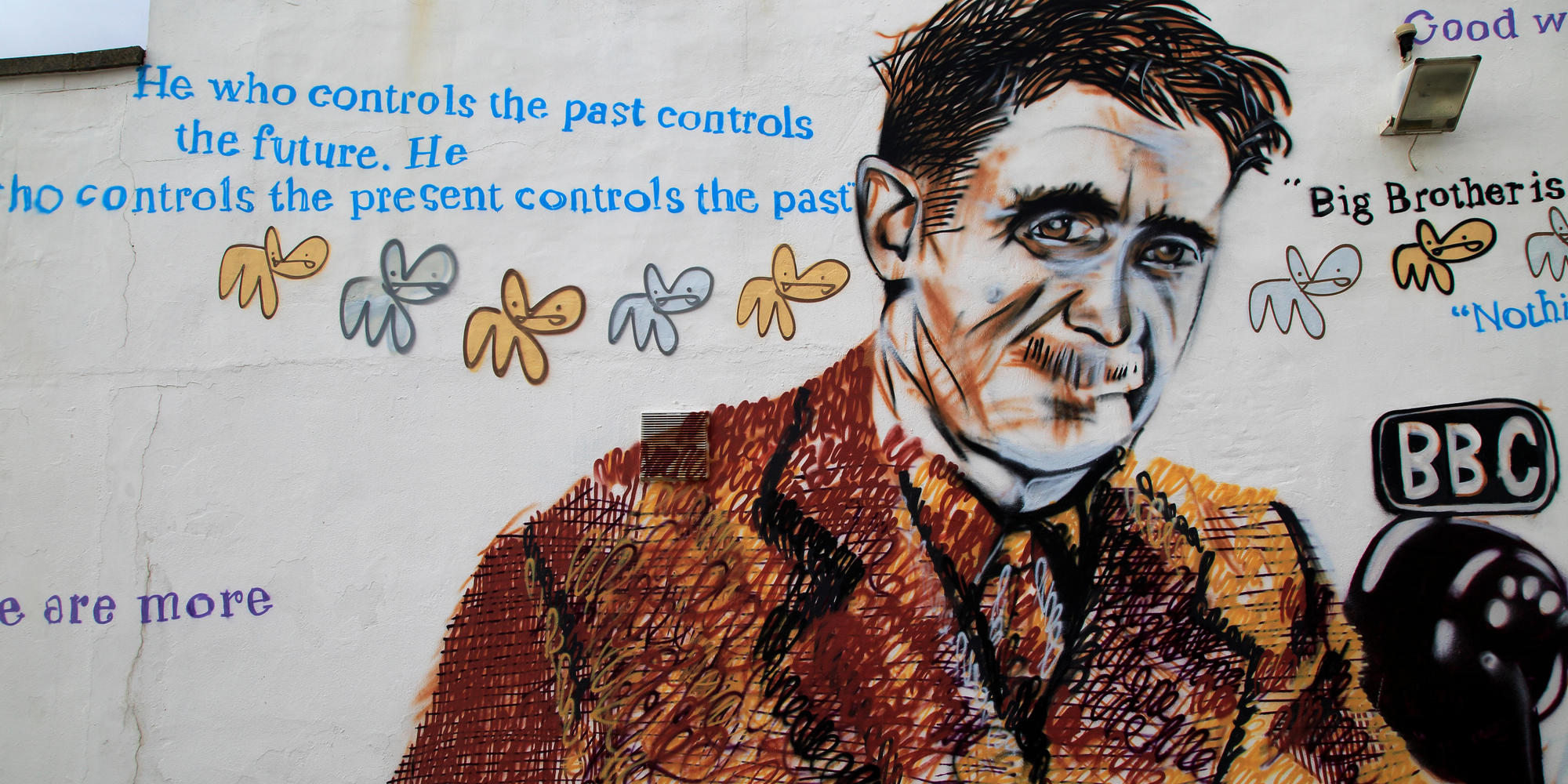 George Orwell author mural Southwold, Suffolk, England, UK by Charles Uzzell Edwards