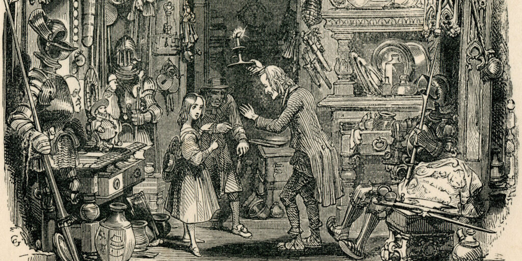 The Child's Return. From The Old Curiosity Shop by Charles Dickens.