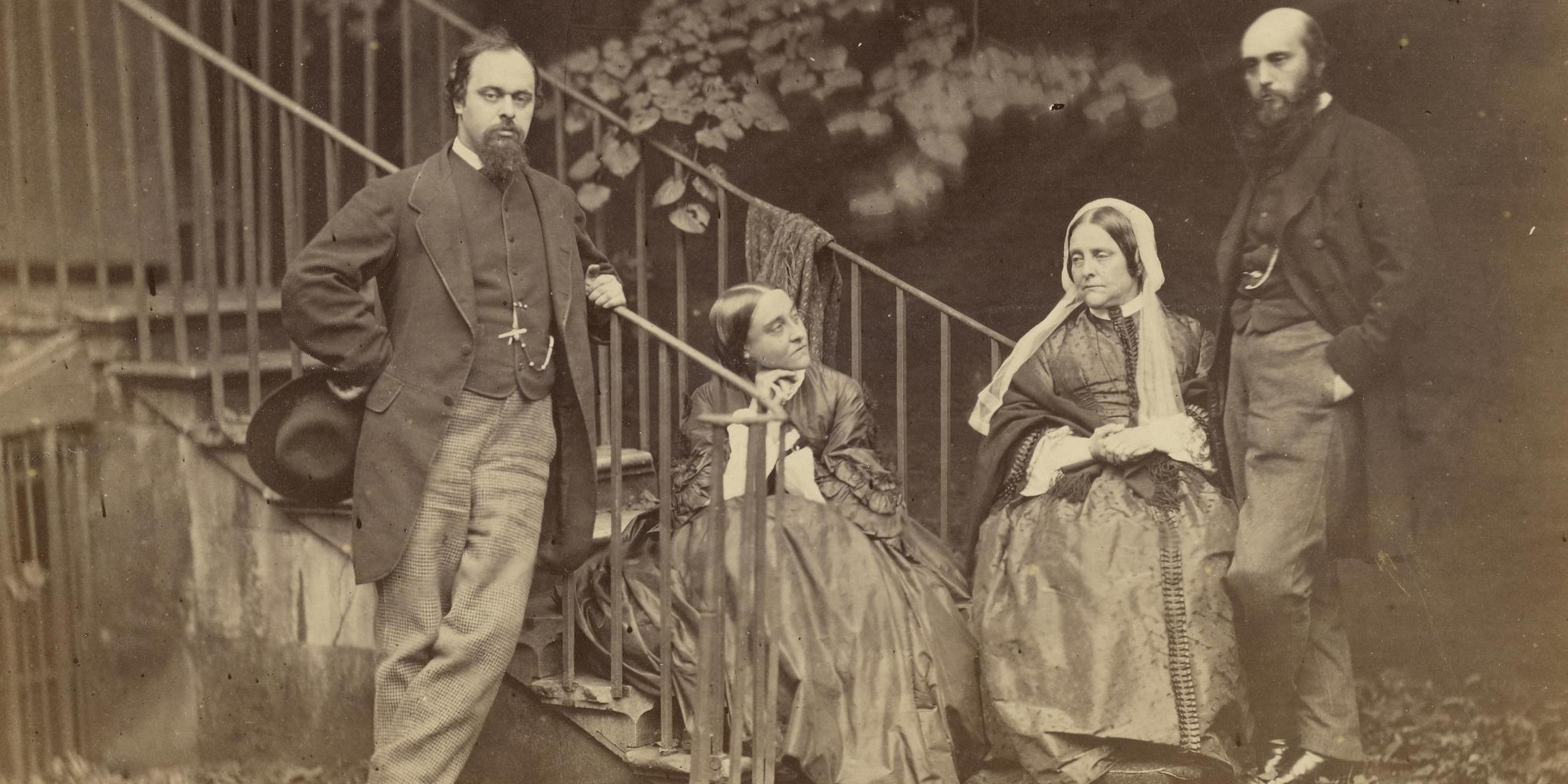 Dante Gabriel Rossetti, Christina Rossetti, Mrs Rossetti and William Michael Rossetti, Lewis Carroll (British, 1832 - 1898), London, Chelsea, England, October 7, 1863, Albumen silver print, 18.6 × 21.3 cm (7 5/16 × 8 3/8 in