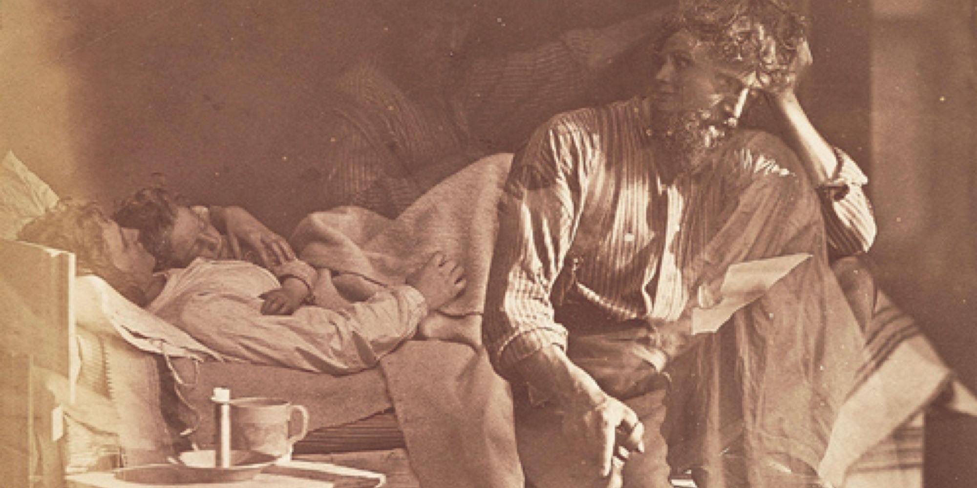 Hard Times the innovative photograph by renowned photographer Oscar Gustav Rejlander. Named after the novel of the same name by Charles Dickens.. Image shot 1860. Exact date unknown.