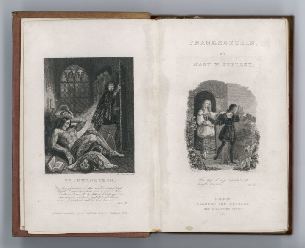 Frontispiece and Title Page to Mary Shelley's 'Frankenstein' 