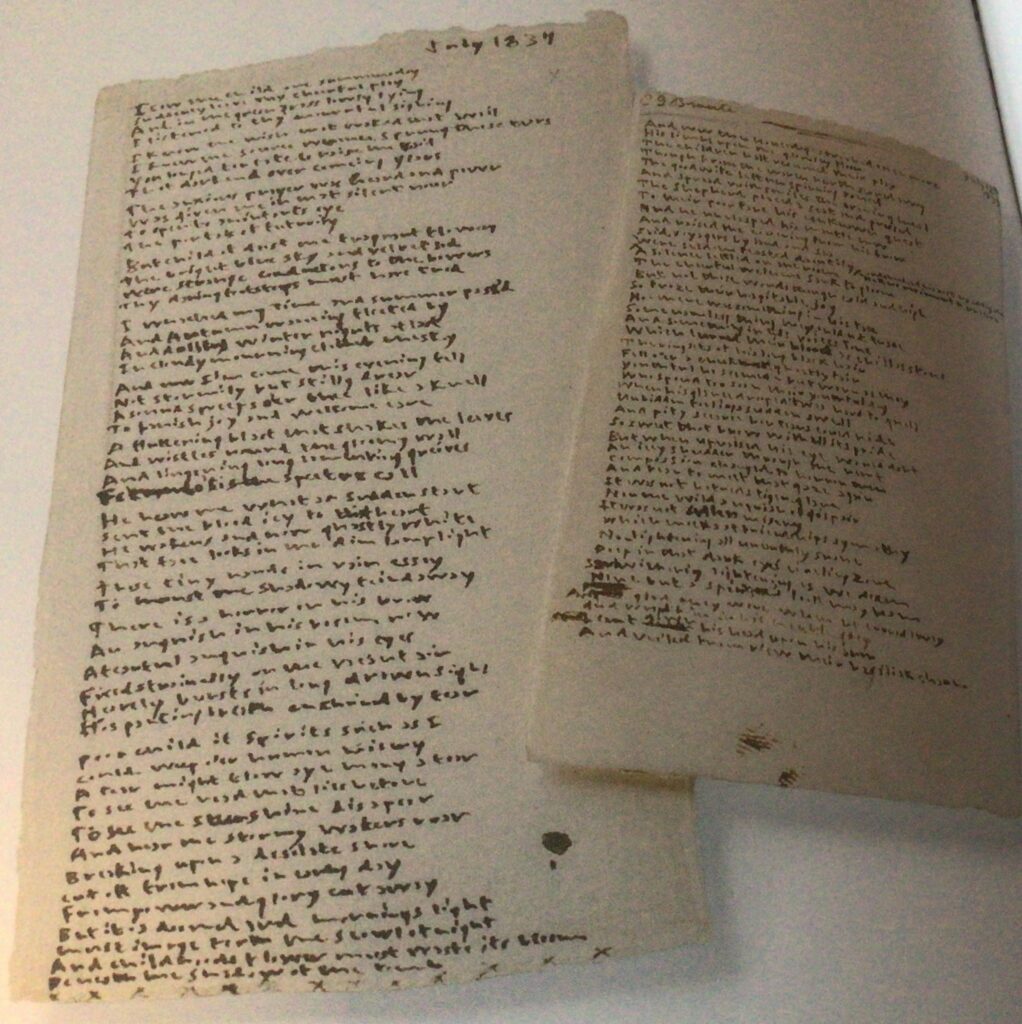 Manuscripts of two untitled poems by Emily Brontë