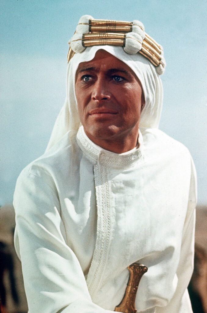 Peter O'Toole in the 1963 film, 'Lawrence of Arabia'.