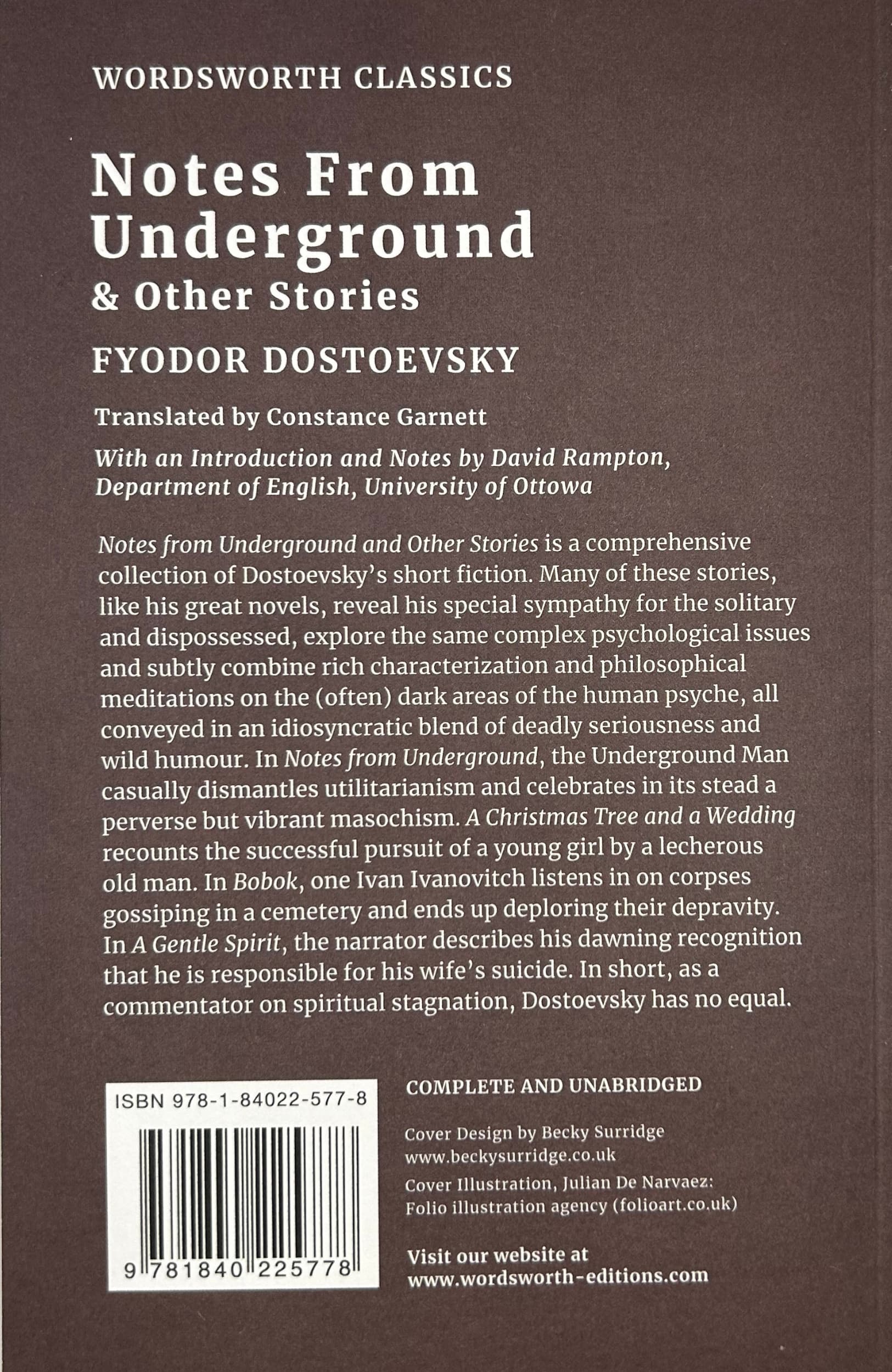 Notes from Underground Back Cover