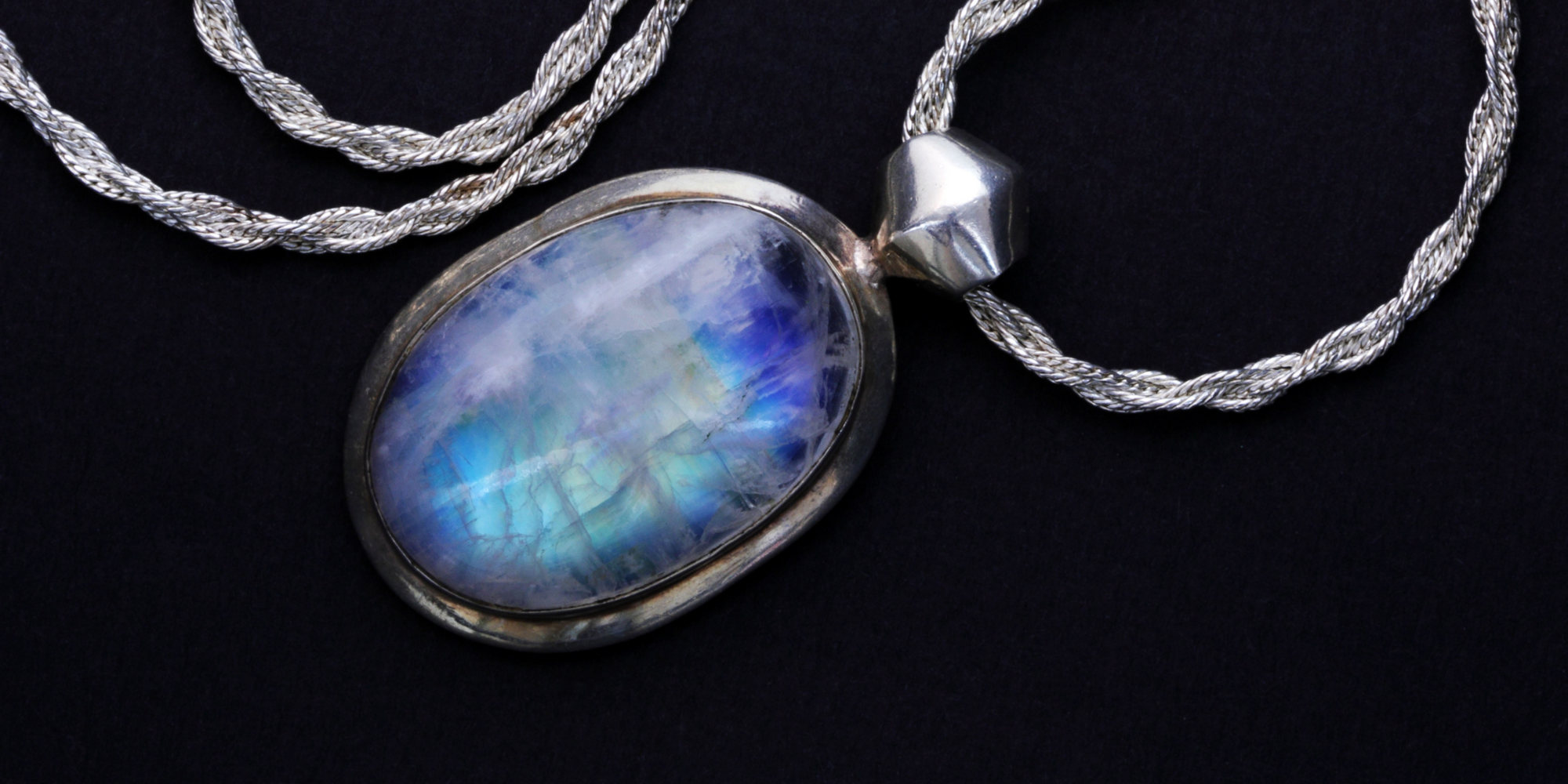 The Moonstone: pendant on sterling silver chain.