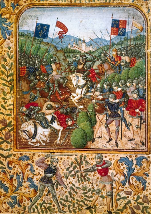 Henry V The Battle of Agincourt: Manuscript illumination, 15th century