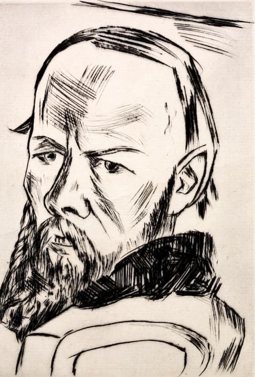 Modern Russian engraving of Fyodor Dostoevsky